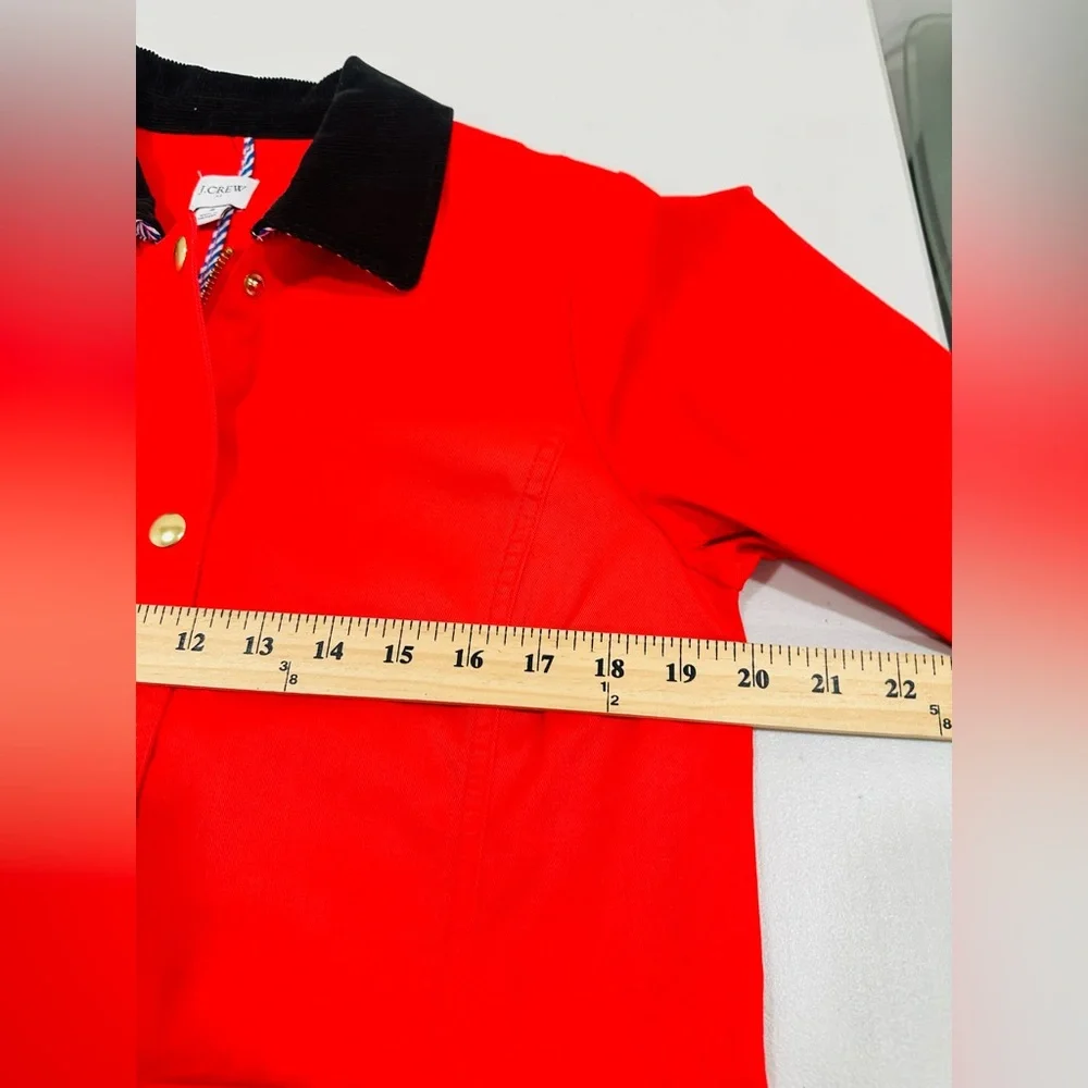 J Crew  Jacket Soft Red Collared Womens Size S Retail‎ $138 Lightweight